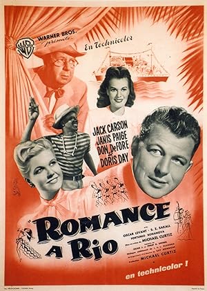 "ROMANCE A RIO (ROMANCE IN THE HIGH SEAS)" Réalisé par Michael CURTIZ avec Jack CARSON, Janis PAI...