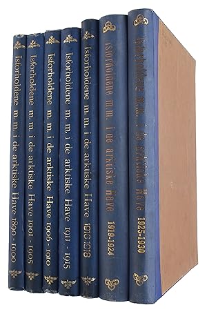 Bild des Verkufers fr The State of the Ice in the Arctic seas and the surface-temperatur of the sea in the northern Atlantic-Ocean and in Davis-Strait 1893-1930. The general title alternates a bit in the beginning and the first years bear the title "Storisen i Davis-Strd. - [THE FIRST COOPERATIVE AND SYSTEMATIZED MONITORING OF THE ARCTIC SEA ICE] zum Verkauf von Lynge & Sn ILAB-ABF