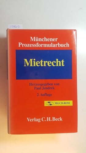 Imagen del vendedor de Mnchener Prozessformularbuch, Bd. 1., Mietrecht. Mit CD-ROM a la venta por Gebrauchtbcherlogistik  H.J. Lauterbach