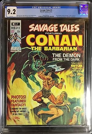 Seller image for SAVAGE TALES No. 3 (FEB. 1974) CGC Graded 9.2 (NM-) for sale by OUTSIDER ENTERPRISES