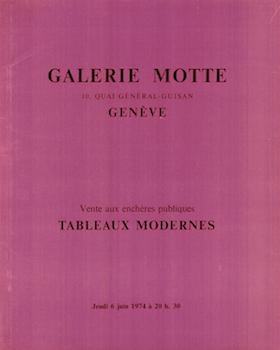 Seller image for Tableaux Modernes (Aquarelles, Gouaches, Pastels et Huiles de Czanne, Chagall, Matisse, Renoir et d'autres) Lots 1-63. June 6, 1974. for sale by Wittenborn Art Books