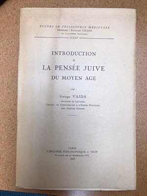 Immagine del venditore per Introduction  la pense juive du Moyen Age venduto da Regent College Bookstore