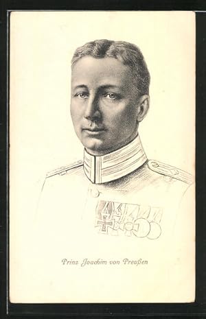 Bild des Verkufers fr Knstler-Ansichtskarte Prinz Joachim von Preussen in Uniform portrtiert zum Verkauf von Bartko-Reher