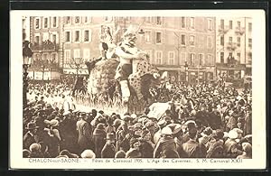 Ansichtskarte Chalon-sur-Saone, Fetes de Carnaval 1935, L`Age des Cavernes, S. M. Carnaval XXII, ...