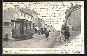 Ansichtskarte Lyon, Champagne Station des tramways, Strassenbahn