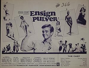 Bild des Verkufers fr Ensign Pulver Synopsis Sheet 1964 Robert Walker Jr., Burl Ives zum Verkauf von AcornBooksNH