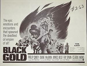 Seller image for Black Gold Synopsis Sheet 1962 Philip Carey, Diane McBain for sale by AcornBooksNH