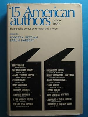 Image du vendeur pour 15 American Authors before 1900. Bibliographic essays on research and criticism. mis en vente par Antiquariat Messidor