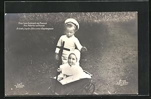 Bild des Verkufers fr Ansichtskarte Prinz Louis Ferdinand und Prinz Hubertus als niedliche kleine Buben zum Verkauf von Bartko-Reher