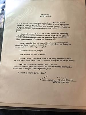 The Big Kill Signed first page