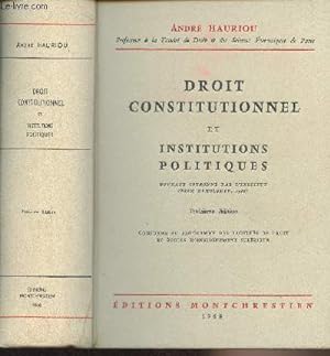 Image du vendeur pour Droit constitutionnel et institutions politiques - 3e dition mis en vente par Le-Livre