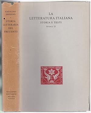 Bild des Verkufers fr Storia Letteraria del Trecento (= La Letteratura Italiana, Storia e Test, Storia II) zum Verkauf von Graphem. Kunst- und Buchantiquariat