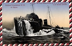 Seller image for Ansichtskarte / Postkarte Deutsches Kriegsschiff, Torpedoboot G 171 im Sturm, Kaiserliche Marine for sale by akpool GmbH