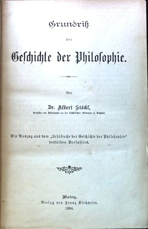 Grundriß der Geschichte der Philosophie.