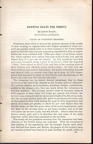 Seller image for Keeping Goats for Profit".disbound from the Yearbook of the United States Department of Agriculture, 1898 for sale by Dorley House Books, Inc.