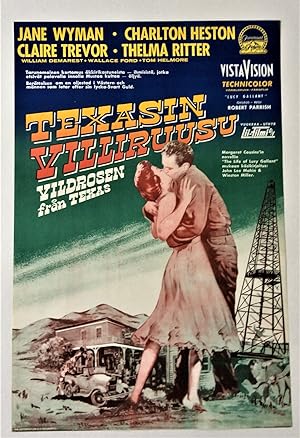 Jane Wyman & Charlton Heston in LUCY GALLANT - An Original, Vintage Un-Used Rolled Movie Poster. ...