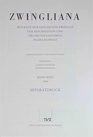 Image du vendeur pour Die Anliegen des Chorherrn Hofmann Zwingliana ; Bd. XXIII. Beitrge zur Geschichte Zwinglis der Reformation und des Protetestantismus in der Schweiz. mis en vente par Logo Books Buch-Antiquariat