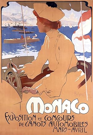 Postal del cartel Monaco. Exposition et Concours de Canots Automobiles