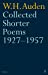 Seller image for Collected Shorter Poems 1927-1957 for sale by Pieuler Store