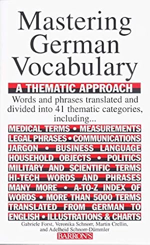 Seller image for Mastering German Vocabulary: A Thematic Approach (Barron's Vocabulary) for sale by Pieuler Store