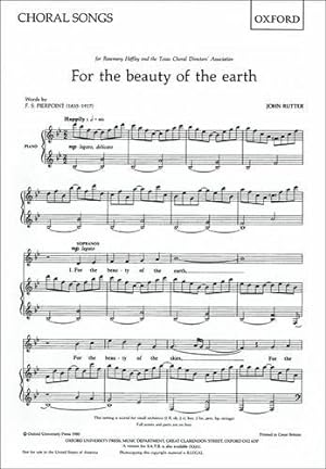 Seller image for For the beauty of the earth: SA vocal score for sale by Pieuler Store