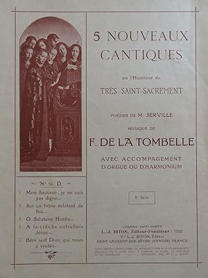 Imagen del vendedor de DE LA TOMBELLE F. Cinq Nouveaux Cantiques Chant Orgue ca1920 a la venta por partitions-anciennes