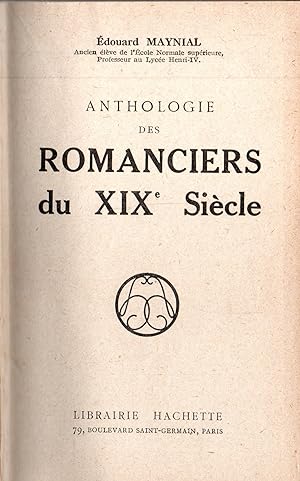Imagen del vendedor de Anthologie des romanciers du XIXe siecle a la venta por JP Livres