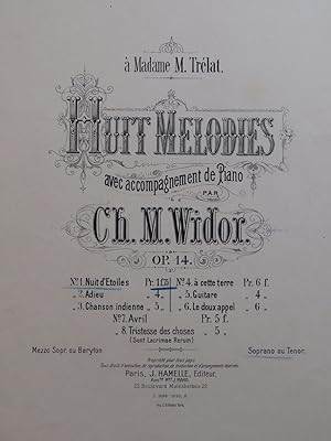 Image du vendeur pour WIDOR Ch. M. Nuit d'toiles Chant Piano ca1880 mis en vente par partitions-anciennes