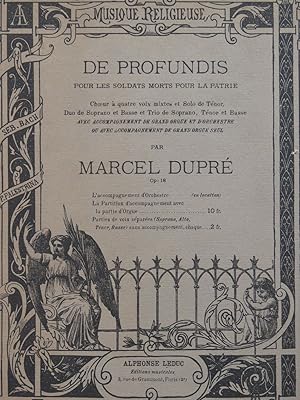 Seller image for DUPR Marcel De Profundis Chant Orgue 1921 for sale by partitions-anciennes