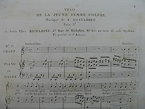 Image du vendeur pour BOIELDIEU Adrien La Jeune Femme Colre No 7 Trio Chant Harpe ou Piano ca1820 mis en vente par partitions-anciennes