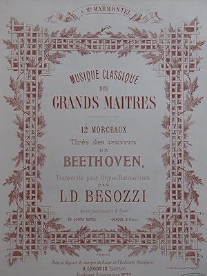 BEETHOVEN 3 Pièces pour Orgue Harmonium ca1860