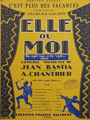 Seller image for CHANTRIER Albert C'est Plus les Vacances Chant Piano 1925 for sale by partitions-anciennes
