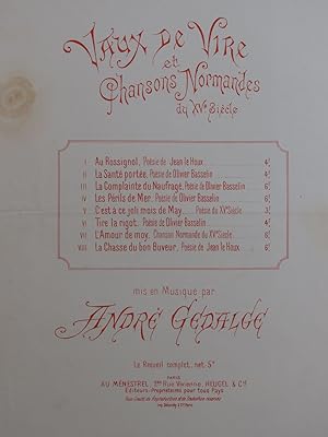 Image du vendeur pour GEDALGE Andr C'est  ce Joly mois de May. Chant Piano 1895 mis en vente par partitions-anciennes