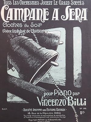 Seller image for BILLI Vincenzo Campane a Sera op 316 Piano 1916 for sale by partitions-anciennes