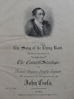 Seller image for GOSS John The Song of the Dying Bard Chant Piano ca1830 for sale by partitions-anciennes