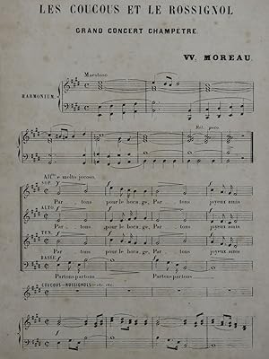 MOREAU W. Les Coucous et le Rossignol Chant Harmonium XIXe