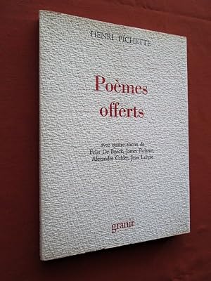 Seller image for Pomes offerts, avec quatre encres de Felix de Boeck, James Pichete, Alexander Calder, Jean Lurat. for sale by Dj Jadis