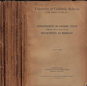 University of California Bulletin III series Vol. XXII N. 1, 2, 3, 4, 5, 6, 9, 10, 11, 12, 13, 14...
