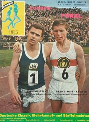 Seller image for Europa-Leichtathletik-Pokal. Deutsche Einzel-, Mehrkampf- und Staffelmeister. Sport-Jahres-Meister Nr. 3, 17. Jahrgang vom 20.09.1965 for sale by Antiquariat Ursula Hartmann