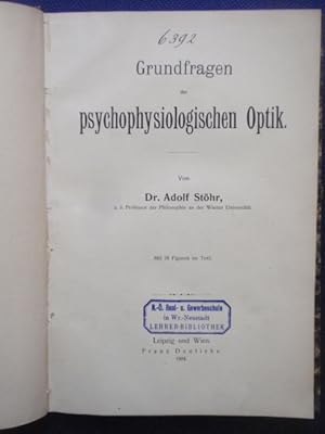 Bild des Verkufers fr Grundfragen der psychophysiologischen Optik. zum Verkauf von Antiquariat Klabund Wien
