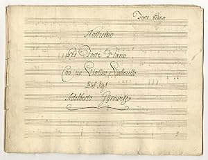 Bild des Verkufers fr [Op. 19]. Notturno in D major. [Musical manuscript in a copyist's hand. Set of parts]. Italy, ca. 1790-1800 Per Forte Piano Con un Violino e Violoncello Del Sigr. Adalberto Growetz zum Verkauf von J & J LUBRANO MUSIC ANTIQUARIANS LLC