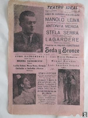 Poster : SEDA Y BRONCE. Manolo Leiva, Antoñita Merida, Stela Serra, Lagardere?