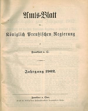 Amts-Blatt Jahrgang 1902 der Könglich Preußischen Regierung