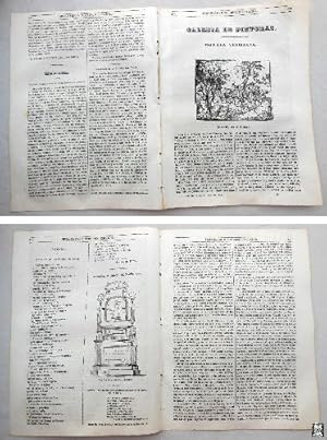 SEMANARIO PINTORESCO ESPAÑOL. Año IX Nº 40, 6 Octubre 1844. Xilografías: Bacanal de Ticiano; Sepu...