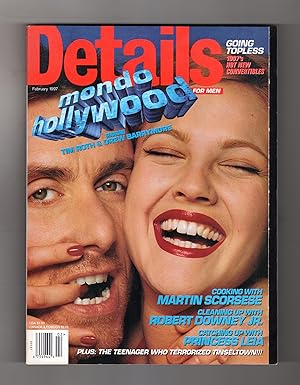 Seller image for Details Magazine - February,1997. Tim Roth & Drew Barrymore (cover); "Mondo Hollywood"; Martin Scorsese; Robert Downey Jr.; Princess Leia; Roger Corman; Sean Patrick Flanery's Convertible; Jessica Kaplan for sale by Singularity Rare & Fine
