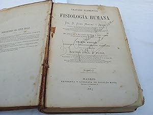 Bild des Verkufers fr Tratado elemental de fisiologa humana. Tomo I. zum Verkauf von Librera "Franz Kafka" Mxico.