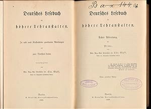 Deutsches Lesebuch für höhere Lehranstalten : 8. Abteilung: Prima.