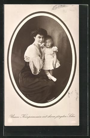Ansichtskarte Kronprinzessin Cecilie mit ihrem jüngsten Sohn