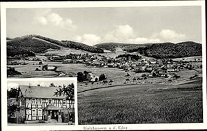 Ansichtskarte / Postkarte Holzhausen Hatzfeld (Eder), Gesamtansicht, Gasthof