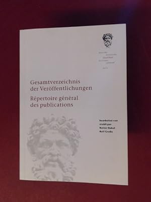 Bild des Verkufers fr Gesamtverzeichnis der Verffentlichungen des Deutschen Historischen Instituts Paris. Rpertoire gnral des publications de l'Institut Historique Allemand. zum Verkauf von Wissenschaftliches Antiquariat Zorn